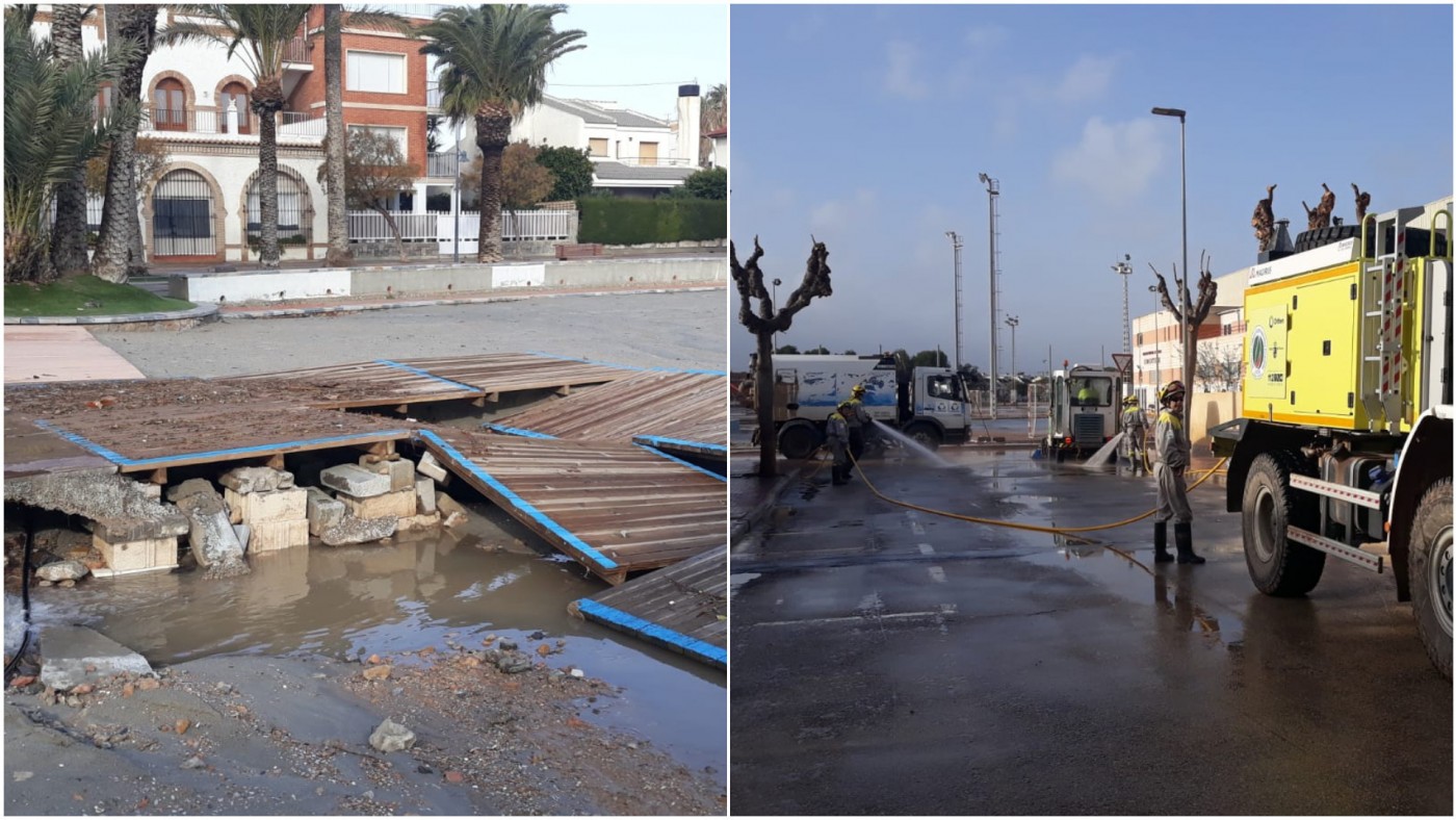 Tareas de limpieza en los municipios del Mar Menor