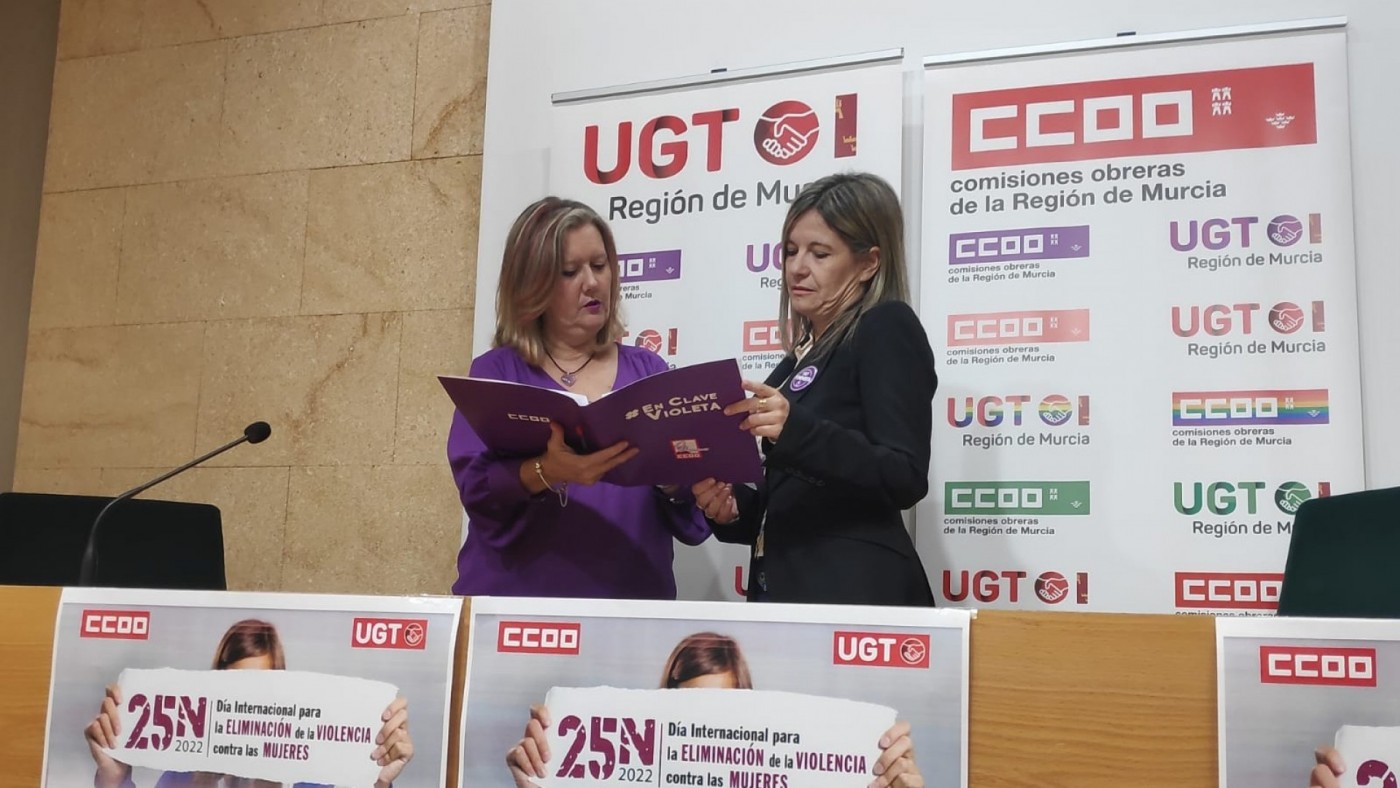 CCOO y UGT denuncian el incumplimiento del Pacto Regional contra la Violencia de Género