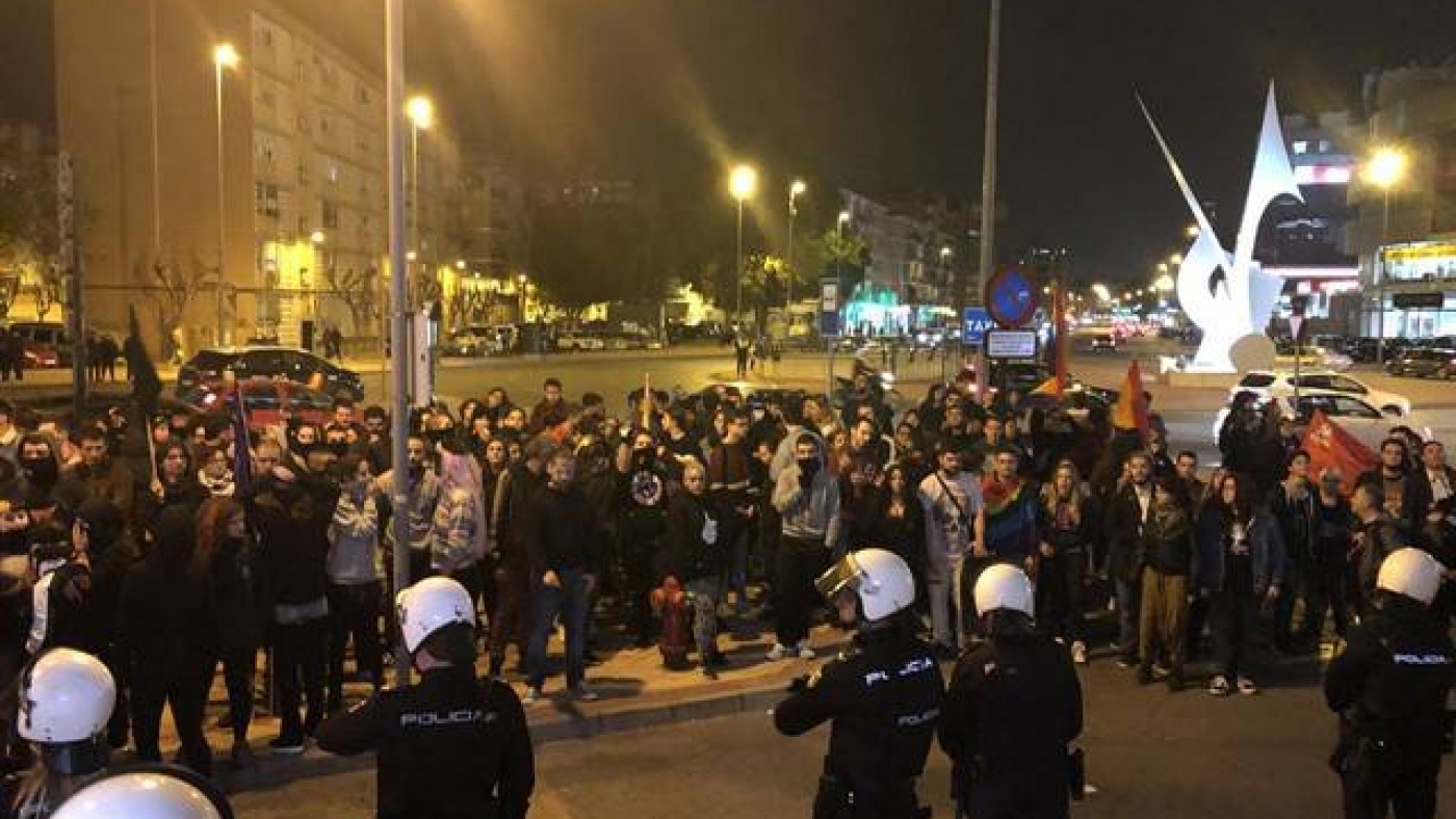 Protesta a las puertas del hotel donde se celebró el acto de VOX el pasado 14 de noviembre