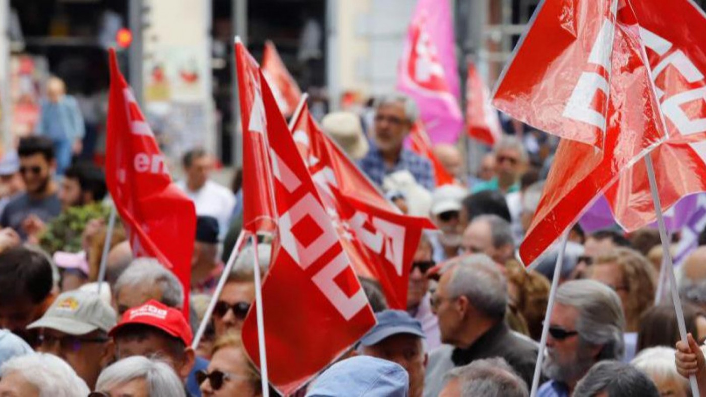 Manifestación convocada por CCOO