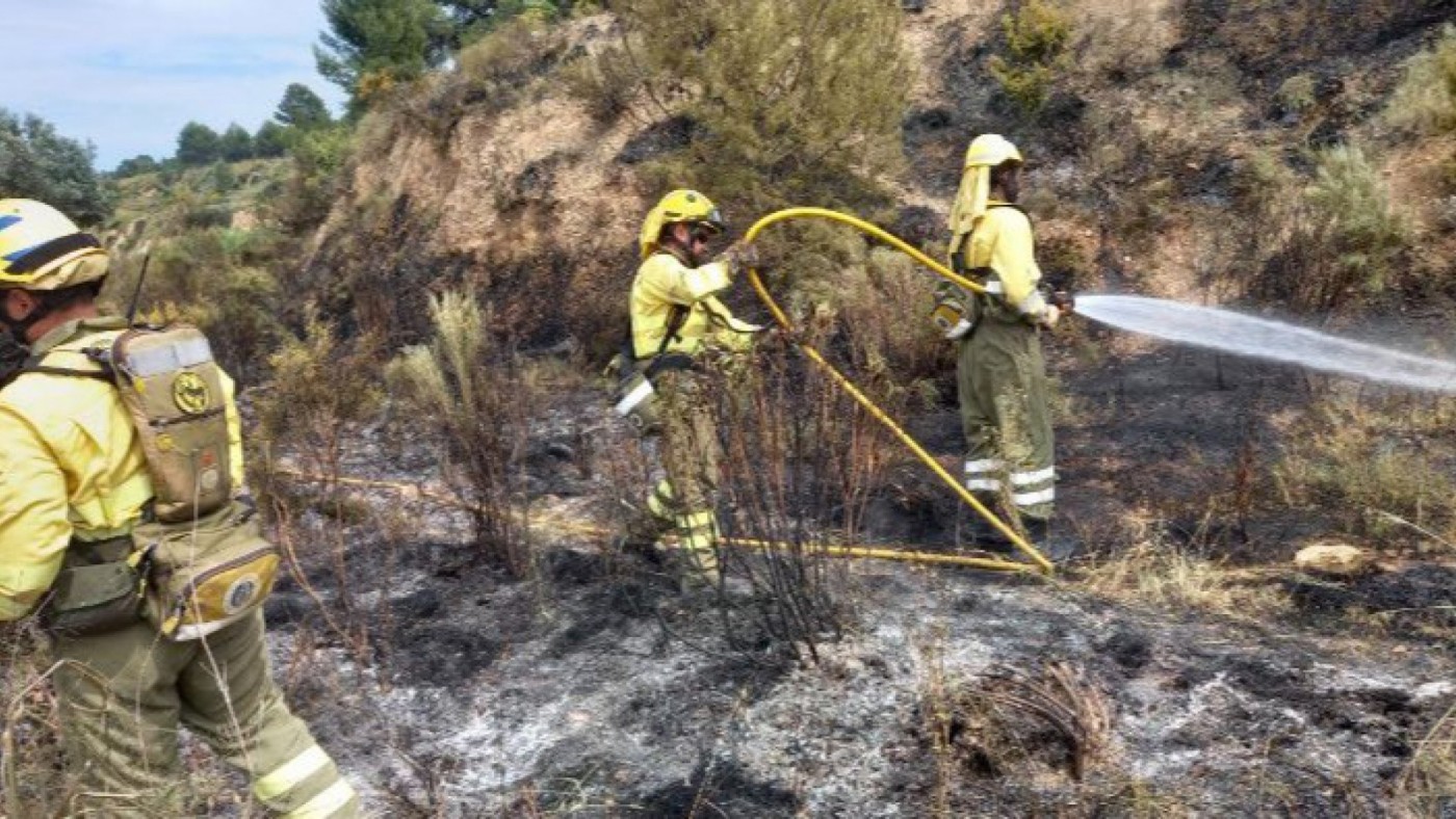 Extinguido un incendio forestal en el Campo de Ricote en el que han ardido 8.500 metros cuadrados
