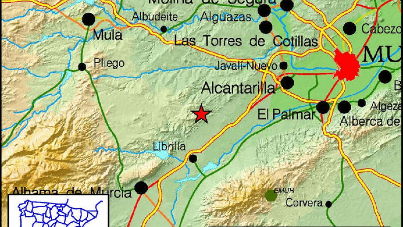 Mapa del terremoto en Librilla