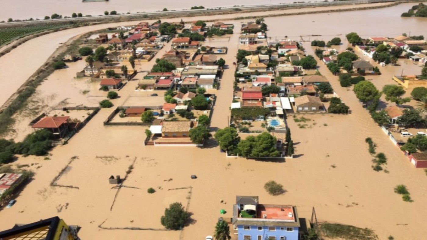 Vista aérea de las inundaciones de 2019