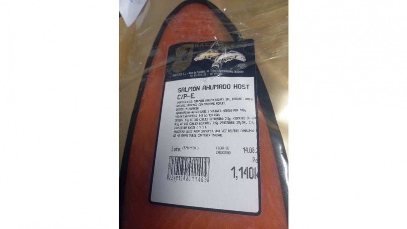 AESAN avisa de la presencia de la bacteria de la listeria en un lote de salmón ahumado de Joalpesca