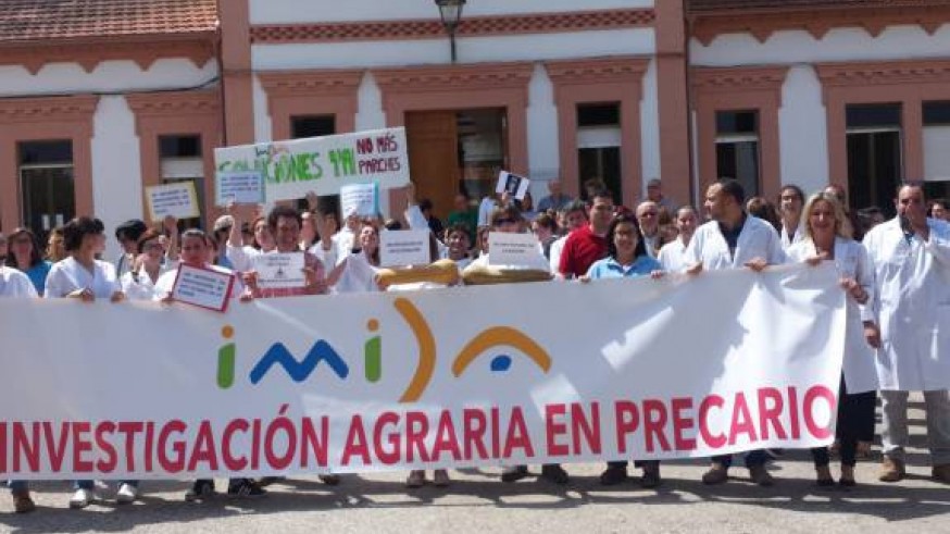 Una de las protestas de los trabajadores del IMIDA