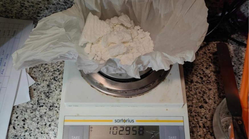 Detienen en Lorca a tres personas con 102 gramos de cocaína
