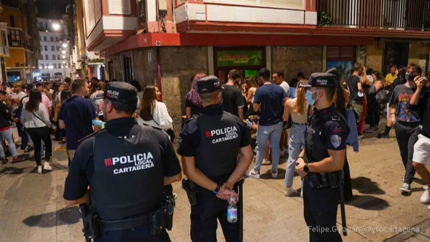 Control policial en el casco histórico. AYUNTAMIENTO DE CARTAGENA