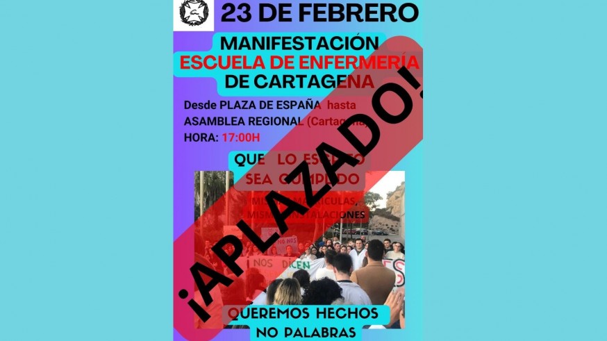 Los estudiantes de enfermería de Cartagena aplazan su manifestación de este viernes
