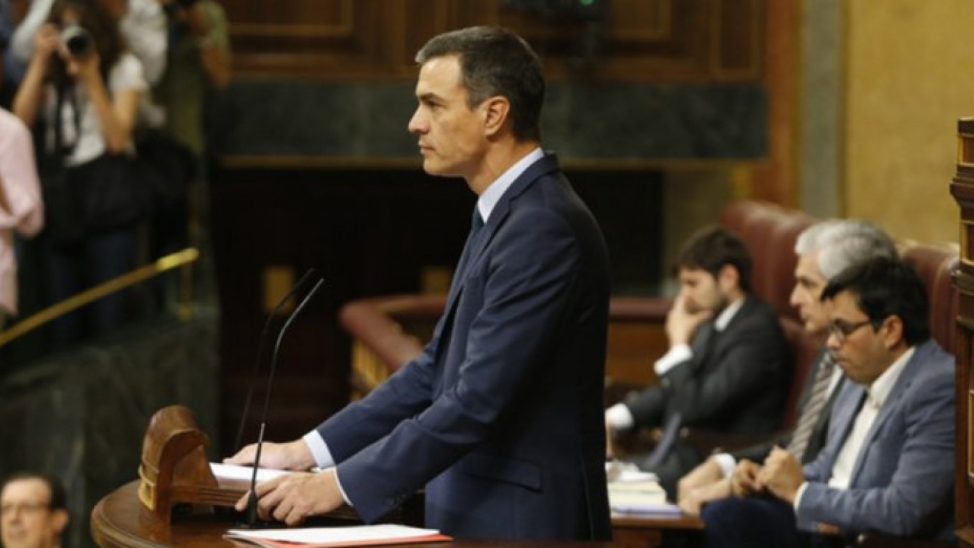 Sánchez durante su intervención este jueves