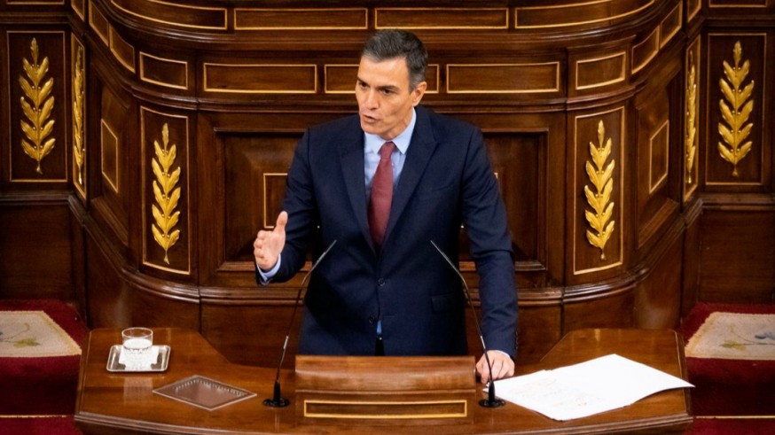 Pedro Sánchez en la primera jornada del debate