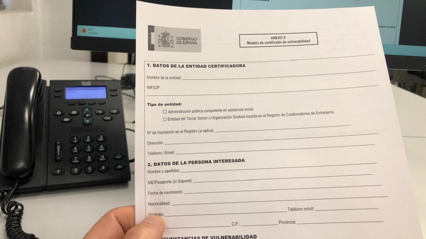 El certificado de vulnerabilidad solo lo emiten servicios sociales municipales, sindicatos y ONG acreditadas