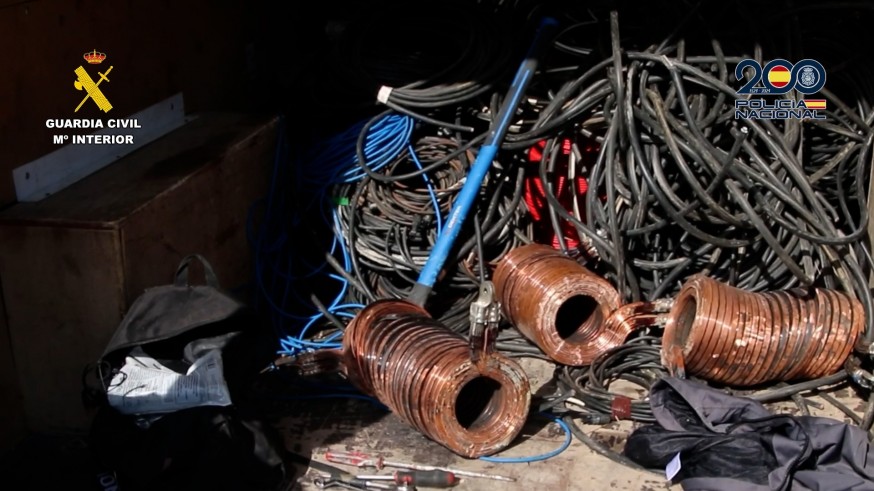 Desarticulada una banda de butroneros que robaba cobre en Murcia y otras provincias