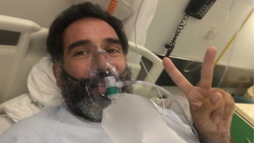 Alex Casals en el hospital. Cedida