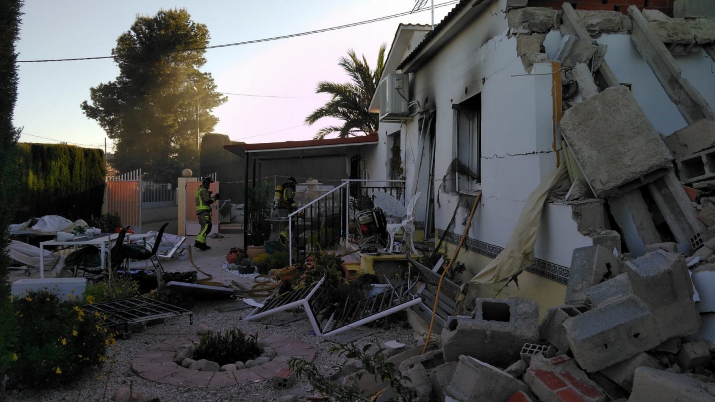 Imagen del derrumbe de la vivienda en Calasparra
