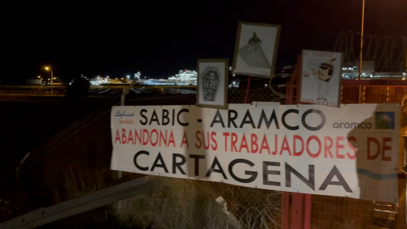 Seguimiento masivo en la primera jornada de huelga en SABIC Cartagena