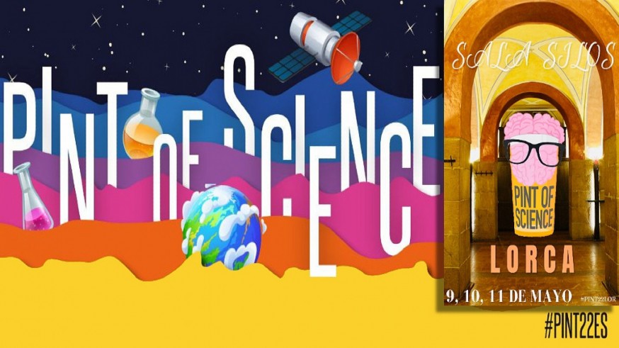 Carteles del festival 'Pint of Science', que se celebrará en Lorca