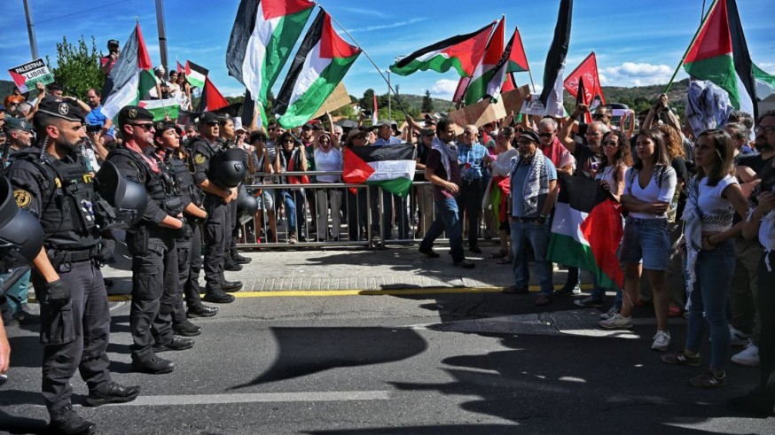 Una decena de protestas propalestinas convocadas en la etapa final de la Vuelta Ciclista 