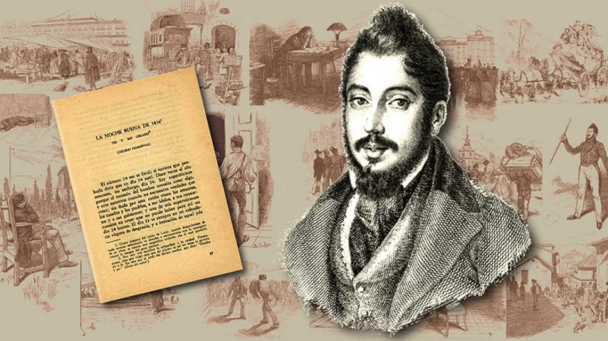 Retrato de Mariano José de Larra, ilustraciones y artículo