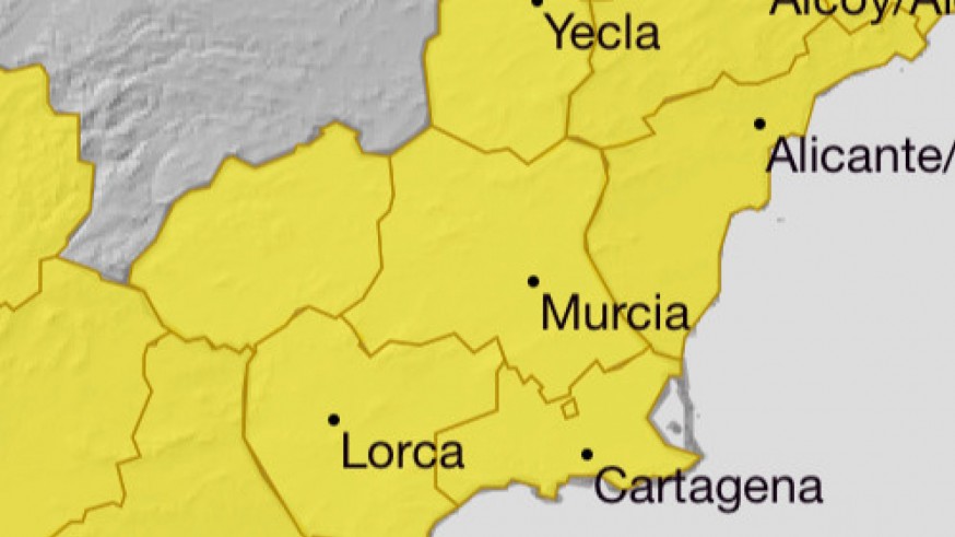 Aviso amarillo por chubascos acompañados de tormentas, más intensos por la tarde