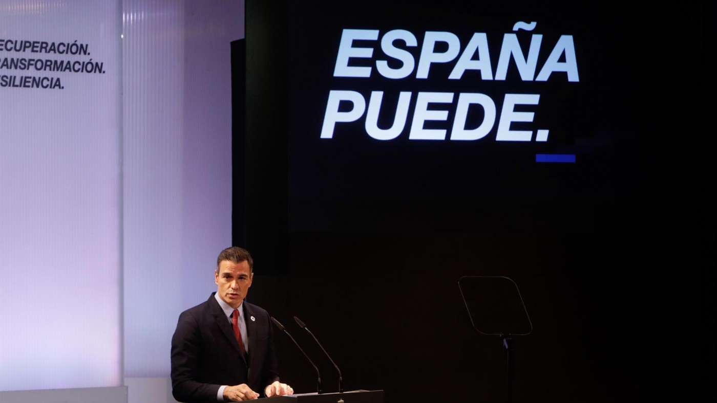 Sánchez, durante la conferencia "España, puede"