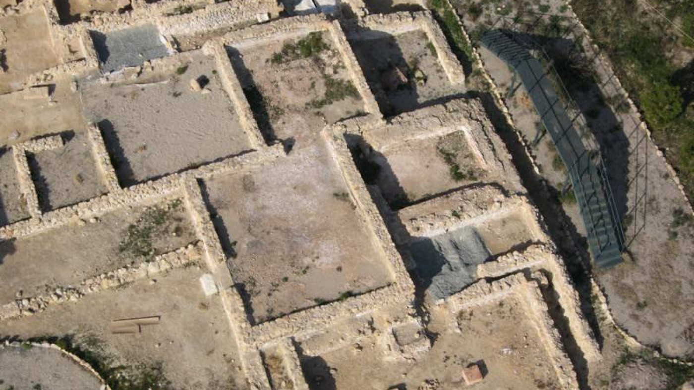 Imagen aérea del yacimiento de la villa romana de Los Villaricos de Mula. Foto AYUNTAMIENTO DE MULA