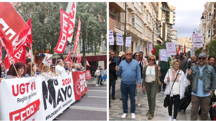 Miles de personas piden en Murcia pleno empleo y menos jornada laboral