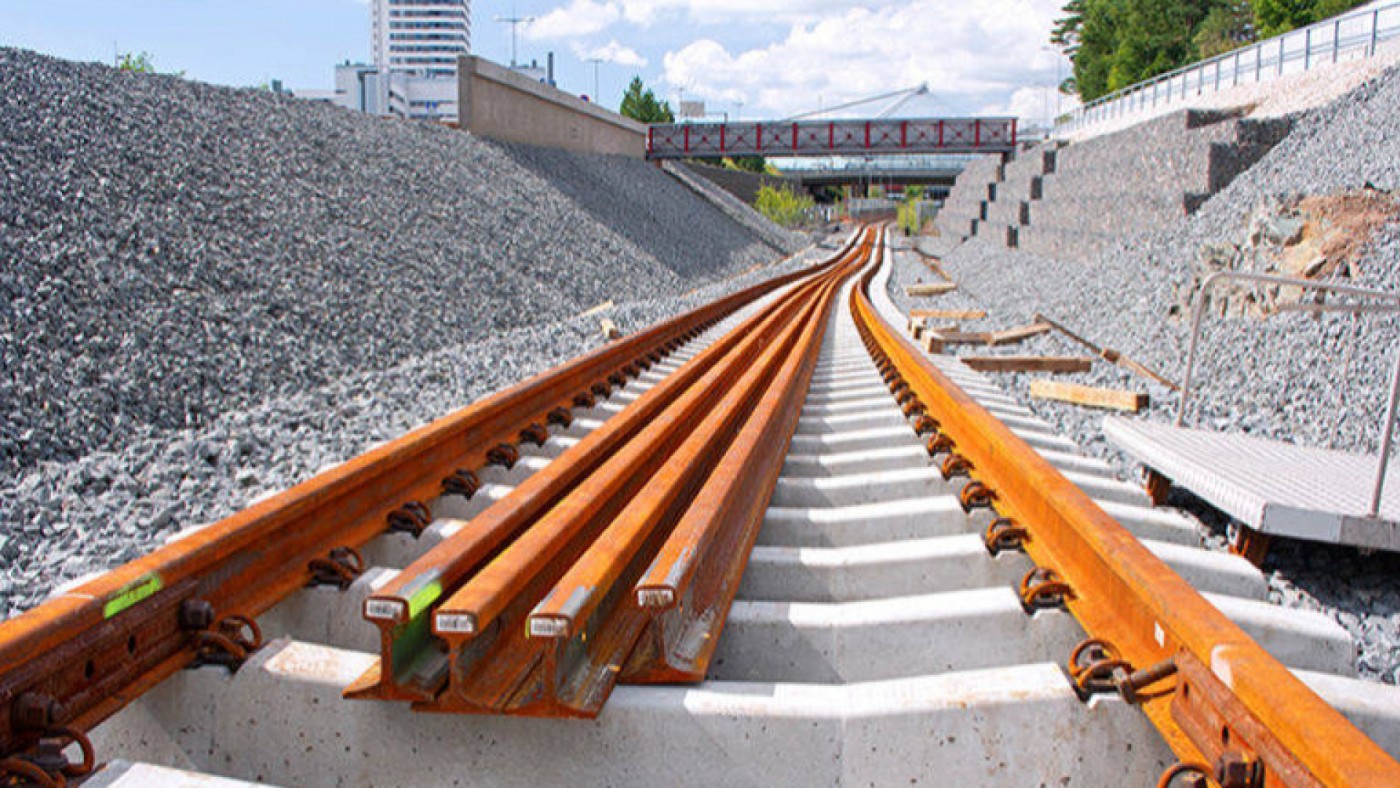 Obras de construcción de la red ferroviaria. ADIF
