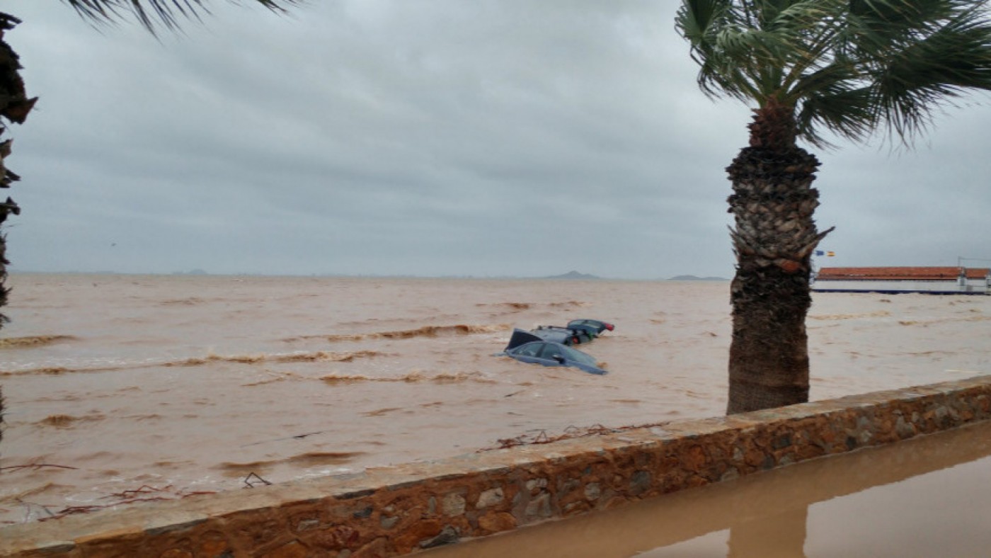 Estado del Mar Menor tras uno de los episodios de fuertes lluvias (archivo). ORM