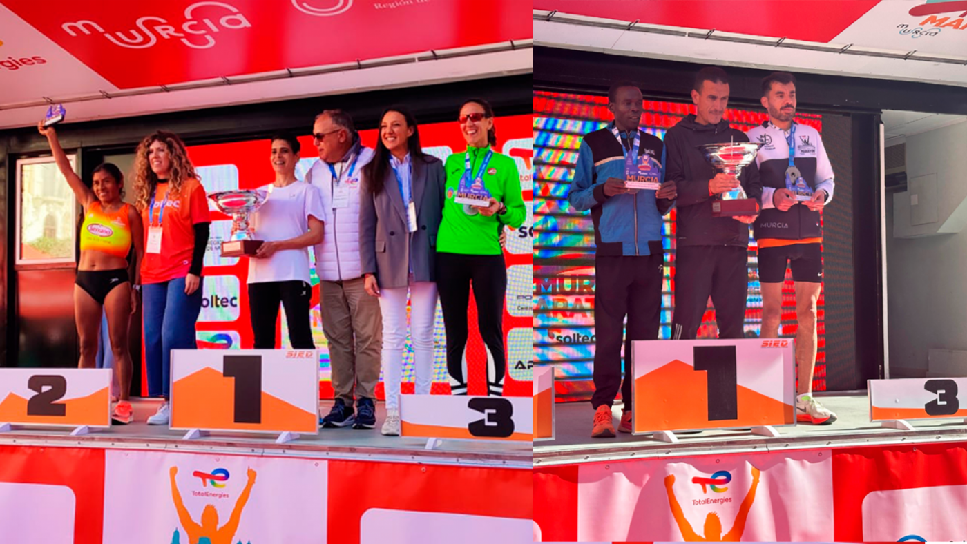 Soud Kamboucha y Abdellah Taghrafet se coronan como vencedores de la Maratón de Murcia