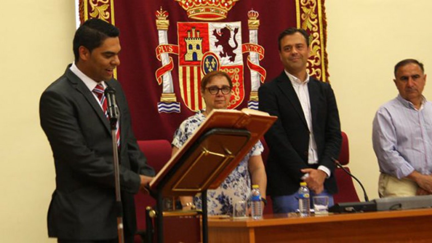 Ricardo Duque, cuando tomó posesión como concejal en 2014