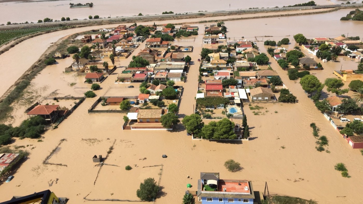 Imagen aérea de las inundaciones en Los Alcázares.