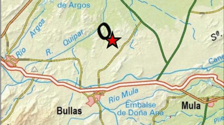 Mapa con la localización del terremoto