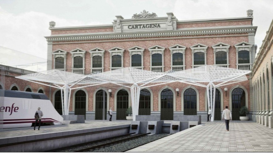 La estación de tren de Cartagena dispondrá de 30 plazas de aparcamiento tras su remodelación