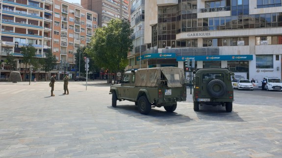 Presencia militar en las calles de Murcia