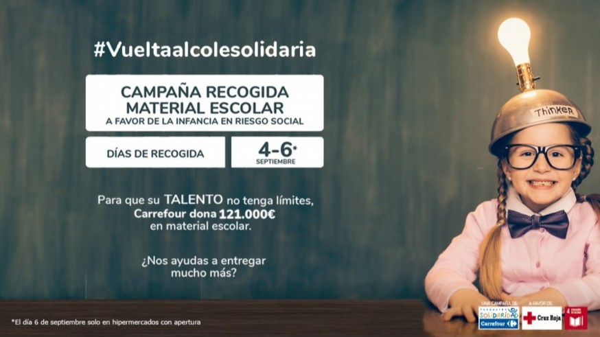 La 'Vuelta al cole solidaria' recoge material escolar y dinero para luchar contra el riesgo de pobreza