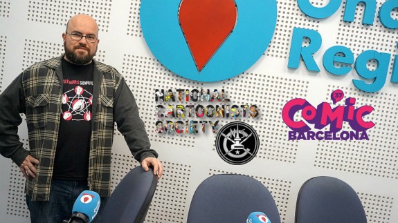 Antonio G. Caballer y logotipos de la NCS y la Comic Barcelona