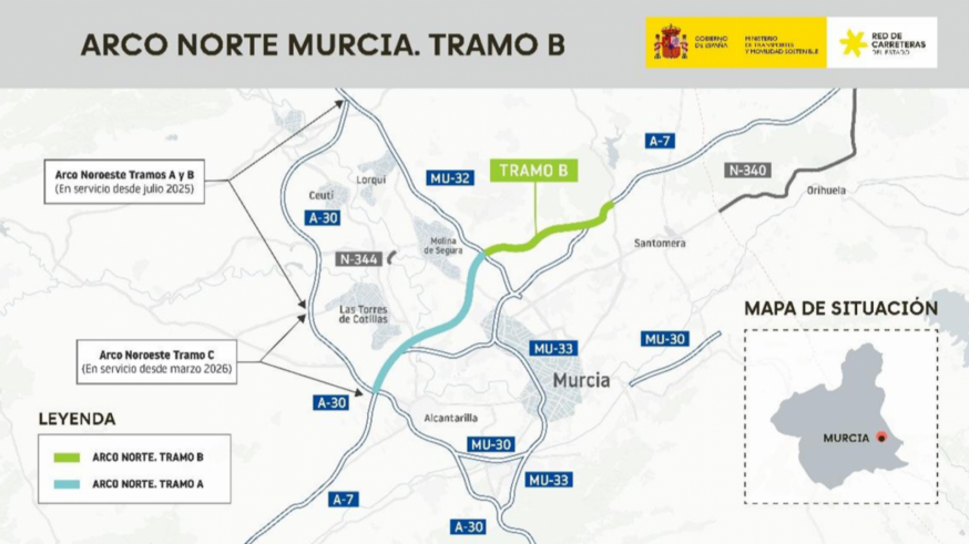 El Ministerio adjudica el primer tramo del Arco Norte de Murcia