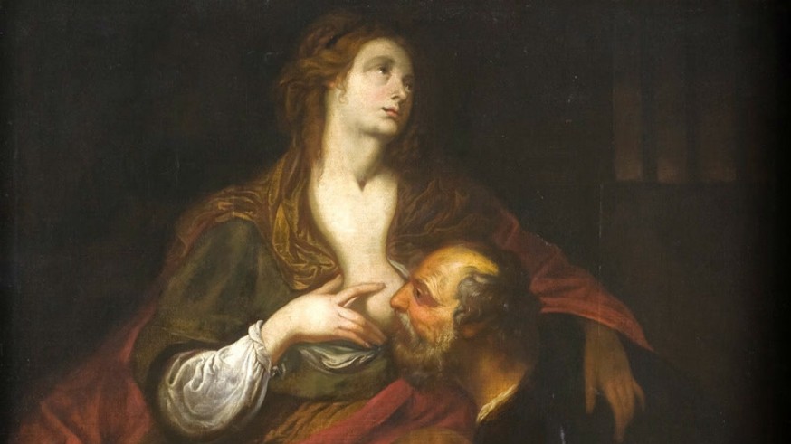 Detalle del cuadro 'Caridad romana'