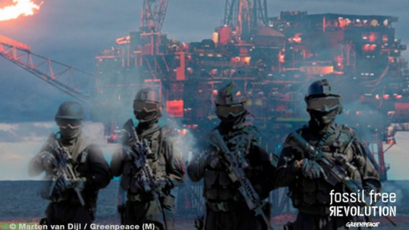 Greenpeace denuncia el gasto militar en protección de combustibles fósiles