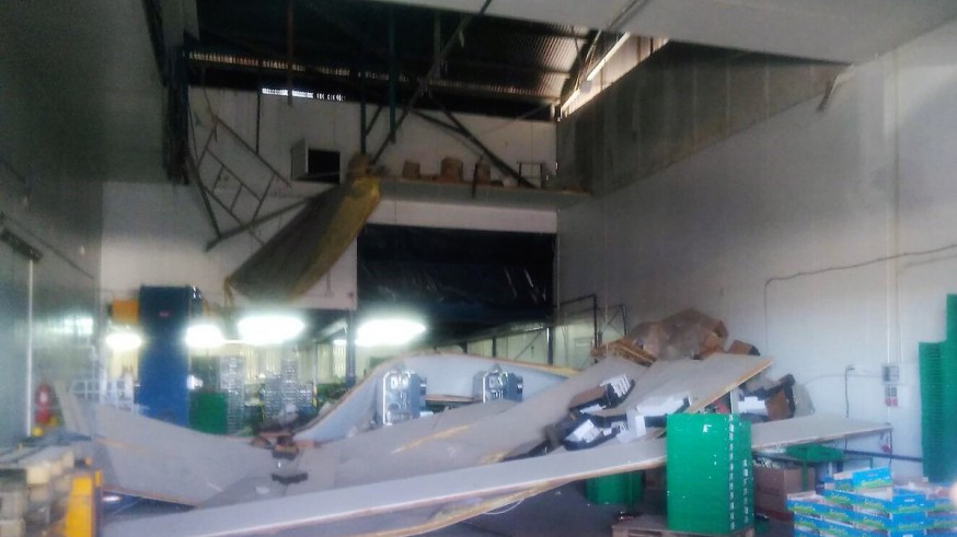 Imagen del colapso de la nave en Cieza