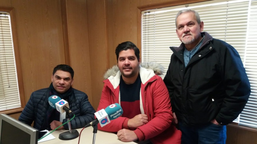 Ricardo Duque (concejal de Inmigración), Irvin Abreu y Marcos Anaya. En los estudios de ORM Yecla