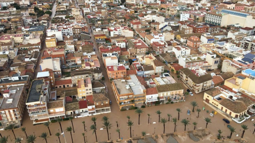 Imagen aérea de Los Alcázares tras las inundaciones