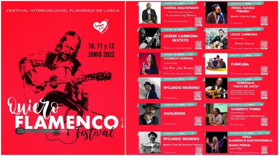 Cartel y programación del I Festival 'Quiero Flamenco' de Lorca