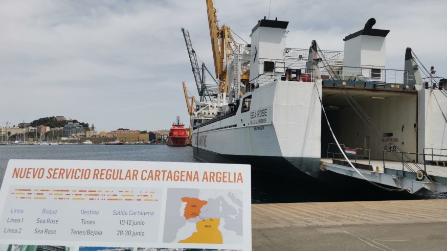 Zarpa el primer barco de la nueva línea marítima que une Cartagena con Argelia