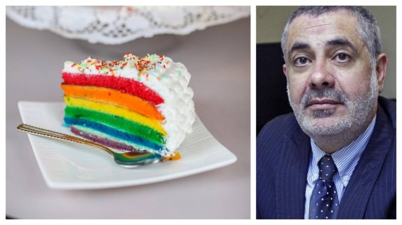 Iudicandi te salutant. Una pastelería se niega a hacer una tarta con un lema gay