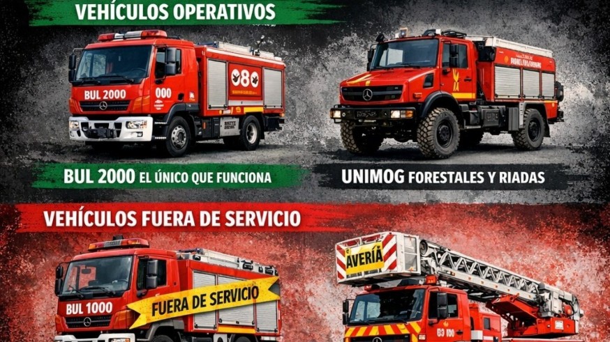 El parque de bomberos de Alhama solo cuenta con un camión plenamente operativo