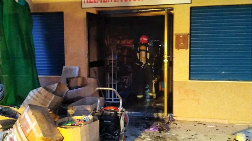 local afectado por el incendio