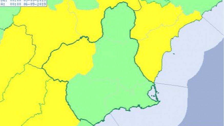 Mapa de avisos de la AEMET