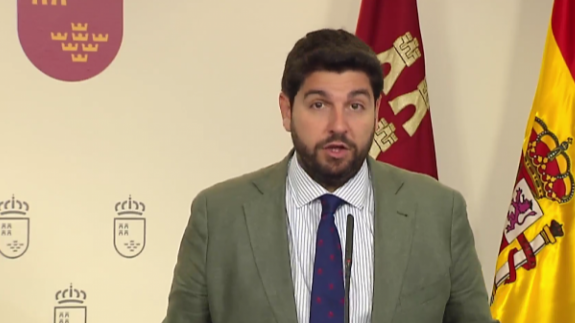 López Miras en la rueda de prensa del Consejo de Gobierno