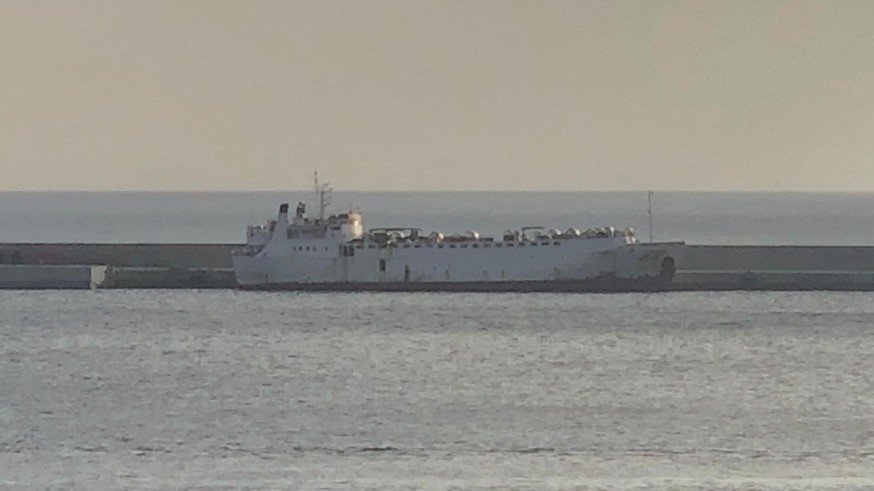 Imagen del buque inmovilizado en el puerto de Escombreras